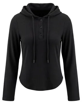 Image de Pull à capuche pour femmes UCY - noir, taille XXS