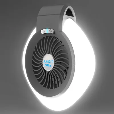 Produktbild von Camping-Ventilatorlicht fuer den Aussenbereich, tragbarer Tischventilator, Haengelampen fuer Campingplaetze, einstellbare Helligkeit, Windgeschwindigkeiten, geraeuscharmer Ventilator mit wiederaufladbaren LED-Leuchten