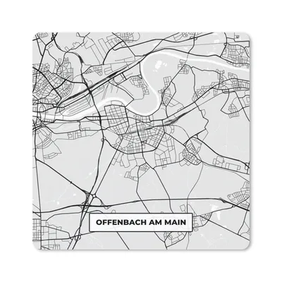 Produktbild von MuchoWow® Mauspad Mousepad Deutschland - Karte - Offenbach am Main - Karte - Stadtplan 20x20 cm - Mousepads - Maus Mat - Pad - Mausunterlage - Desk Mat - Bureauartikeln
