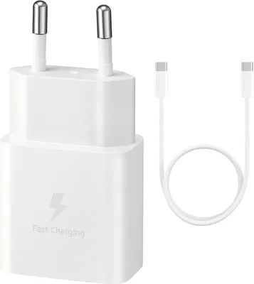 Produktbild von USB- C Adapter für Samsung Galaxy Schnellladegerät mit USB-C Ladekabel weiß