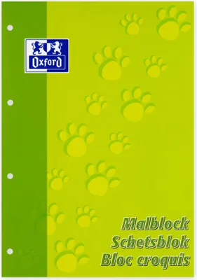 Produktbild von Oxford Junior Malblock "Tatzen" DIN A4 100 Blatt gelocht
