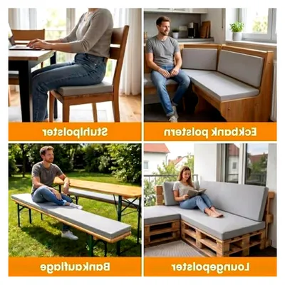 Produktbild von Schaumstoffplatte - langlebiger fester Polster Schaumstoff RG40/70-206x130x10 cm - für Sitzpolster/Sitzkissen/Bankauflagen/Bierbankauflagen