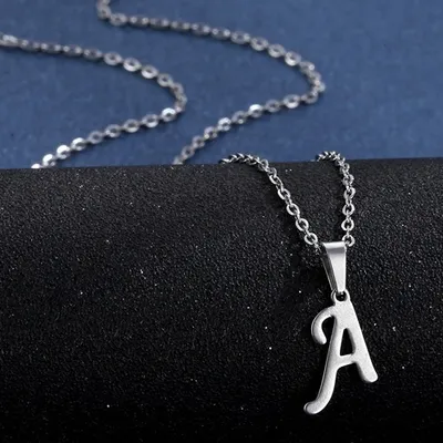 Produktbild von Elegante Alphabet Halskette mit Buchstabe A in Silber - Uni KP20690