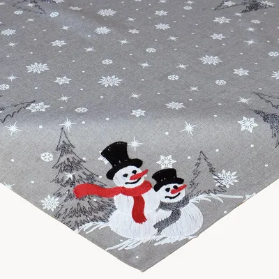 Produktbild von Tischwäsche mit Stickerei Schneemann 85 x 85 cm