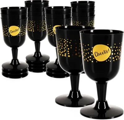 Produktbild von com-four® 16x Mehrweg Weinkelch - Weingläser aus Kunststoff für Party, Camping und unterwegs - Weinbecher spülmaschinengeeignet - Kunststoffglas - Plastikbecher - Festivalgeschirr [Auswahl variiert]