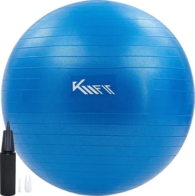 Produktbild von KM-Fit Yogaball 75 cm Blau | Trainingsball für Yoga & Fitness inkl. Pumpe