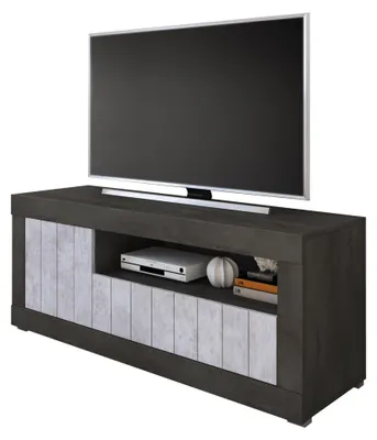 Image de Lucino - Meuble TV, 137x42x56h cm Noir, 3 Portes