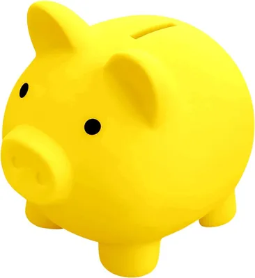 Image de Boîte à économies en plastique, 13 cm - Tirelire incassable - Pour enfants et adultes - Jaune