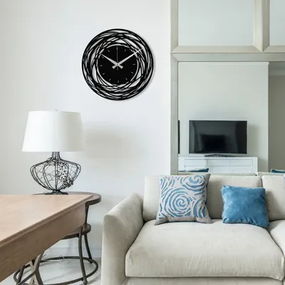 Immagine prodotto di Opviq, Enzoclock- ENZ1422, Nero, Orologi da parete, 48 x 48 cm, 100% metallo (spessore: 1