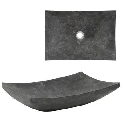 Produktbild von Möbel Waschbecken 50x35x12 cm Marmor Schwarz - Aufsatzwaschbecken 142764