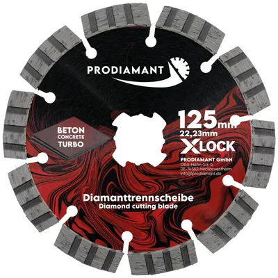 Zdjęcie produktu dla PRODIAMANT X-LOCK Turbo Diamantowa tarcza tnąca 115 mm do betonu uniwersalna