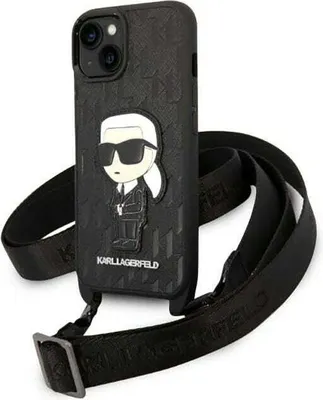 Zdjęcie produktu dla Karl Lagerfeld KLHCP14SSTKMK iPhone 14 / 15 / 13 6,1" czarny/black hardcase Monogram Ikonik Patch