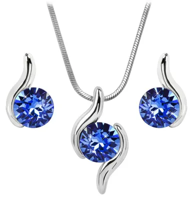 Produktbild von Charming set of Chaton Wave Sapphire necklaces and earrings
