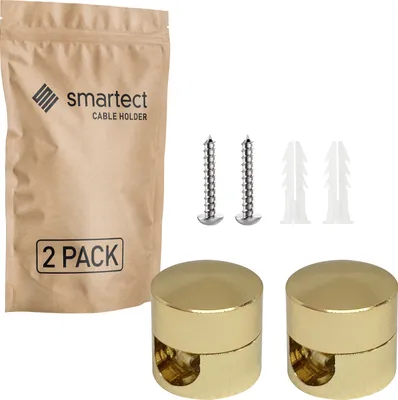 Produktbild von 2x Affenschaukel Gold Aufputz-Kabelhalter Deckenpins Textilkabel Halterung