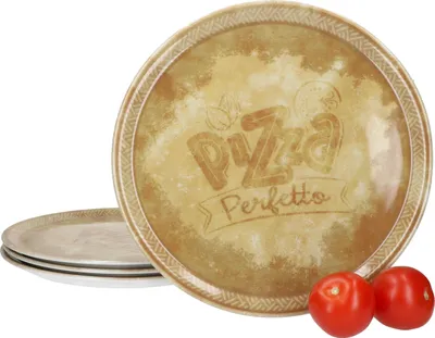 Produktbild von 4x Perfetto Pizzateller Gelb Ø 31,5 cm 4 Personen Porzellan Pizza Servier-Platte