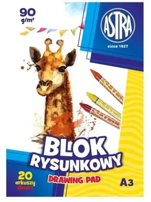 Zdjęcie produktu dla Blok rysunkowy A3/20K 90g (10szt) ASTRA - ASTRA papiernicze