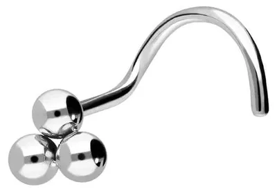 Produktbild von Nasenpiercing, Nasenstecker Titan Nasenstecker Spirale 3 KUGELN