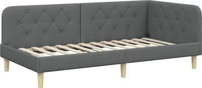 Obrázek produktu pro vidaXL Rohový rám postele tmavě šedý 90 x 190 cm látka