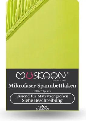 Produktbild von Mikrofaser Spannbettlaken 180x200 cm - 200x220 cm + 40 cm Boxspringbett Laken apfelgrün