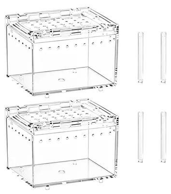 Imagen del producto de Mini terrarios para reptiles, juego de 2 unidades, 10 x 8 x 7 cm, para su cuidado