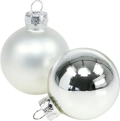 Produktbild von Weihnachtskugeln Ø4cm Silber Glanz Matt 24 Stück Christbaumkugeln Deko Glas