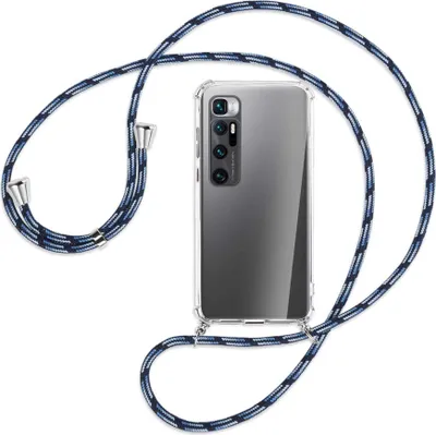 Produktbild von Handykette Backcover-Schutzhülle mit Band (Metall silberfarben) für Xiaomi Mi 10 Ultra - Blautöne