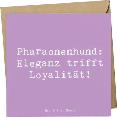 Produktbild von Mr. & Mrs. Panda Glückwunschkarte Spruch Pharaonenhund Eleganz - Lavendeltraum - Geschenk, anlasskarte, Hundefreundschaft, Hunderassen, Klappkarte, intelligenter Hund