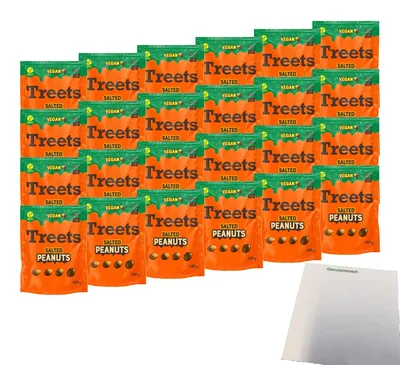 Produktbild von Treets Salted Peanuts Vegan VPE (24x200g Beutel) + usy Block