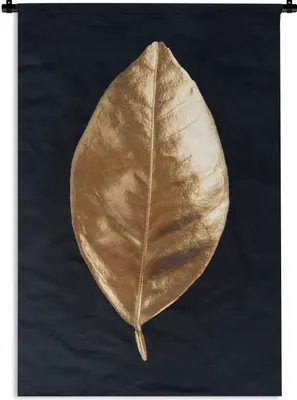 Produktbild von MuchoWow® Wandteppich Wandbehang Gold - Blatt - Luxus 90x135 cm Tapisserie Dekoration Wandtuch - Baumwolle - Wandskulptur