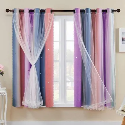 Produktbild von Durchsichtige Sterngardinen 132x137cm Kinderzimmer