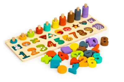 Zdjęcie produktu dla Drewniany licznik wkładów ECOTOYS 3w1
