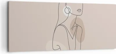 Produktbild von Bild auf Leinwand - Leinwandbild - Einteilig - Stück Linie Frau - 120x50cm - Wand Bild - Wanddeko - Wandbilder - Leinwanddruck - Bilder - Wanddekoration - Leinwand bilder - Wandbild - AB120x50-4766