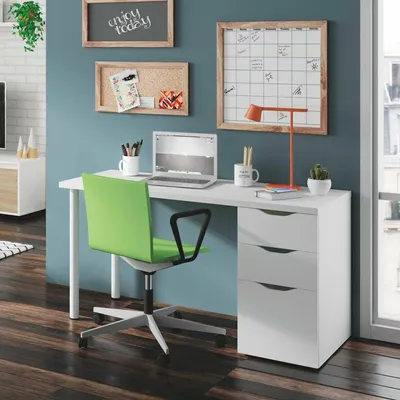 Immagine prodotto di Dmora Scrivania Abol 60x138x74h cm Bianco, Modulabile Un'anta