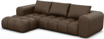 Produktbild von Kunstleder L-Form Sofa Lavera Dunkelbraun Links