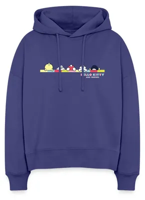 Produktbild von Spreadshirt Hello Kitty And Friends Pose Frauen Boxy Organic Hoodie, M, Dämmerung