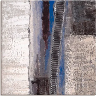 Produktbild von ARTland Leinwandbild Blau-silber Abstrakt I Größe: 100x100 cm