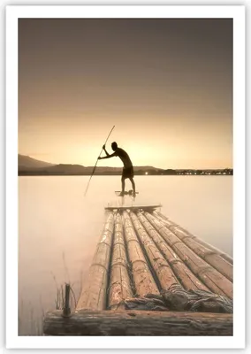 Produktbild von Poster - Poster ohne Rahmen - Floß Westen die Sonne - 70x100 cm - Wand Bild - Wanddeko - Wandbilder - Kunstposter - Wandposter - Bilder - Kunstdruck - Wanddekoration - Wandbild - P2XPA70x100-4353