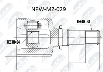 Produktbild von NTY Gelenksatz Antriebswelle Vorne Links für MAZDA 5 (CR19) NPW-MZ-029