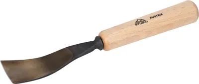 Image de STUBAI Ciseau à bois série 52 - forme 12 | Fer plat courbé 40 mm, avec manche en bois, pour dégrossir, pour les travaux de butée, d'ébauche, de rosace, pour le travail du bois