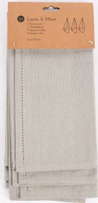 Produktbild von Linen & More 3er Set Geschirrtücher Indi einfarbig natur 50x70cm
