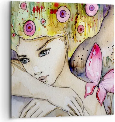 Produktbild von Bild auf Leinwand - Leinwandbild - Frau modern - 60x60cm - Wand Bild - Wanddeko - Wandbilder - Leinwanddruck - Bilder - Kunstdruck - Wanddekoration - Leinwand bilder - Wandkunst - AC60x60-3554