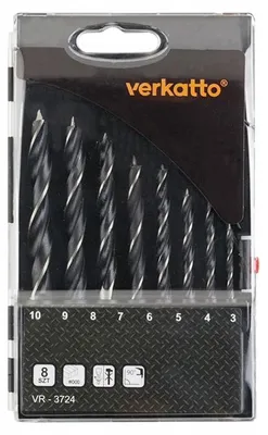 Obrázek produktu pro Verkatto Sada Vrtáků Do Dřeva 3-10 mm 8 ks