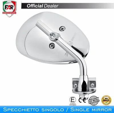 Productafbeelding van FAR, goedgekeurde rechter spiegelbescherming, model 7630, chroom, voor Piaggio