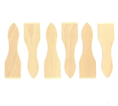 6 Raclette-Spatel aus Holz, 20,5 x 12 x 1 cm, braun