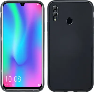 Produktbild von cofi1453® Silikon Hülle Basic kompatibel mit HUAWEI P SMART 2019 Case TPU Soft Handy Cover Schutz Schwarz