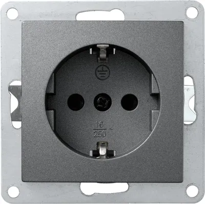 Produktbild von Schutzkontakt-Steckdose McPower "Flair", 250V/16A, Klemmanschluss, anthrazit, matt