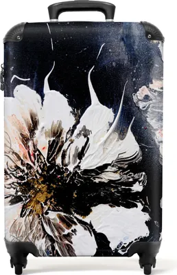 Obrázek produktu pro NoBoringSuitcases.com® Kufr Příruční zavazadlo na kolečkách Rolling suitcase Malý cestovní kufr na 4 kolečkách - Flowers - Art - Abstract - Painting - Cabin Size < 55x40x23 cm & 55x40x20 cm - Foto kufr - Cabin suitcase - Board luggagePříruční zavazadlo Kufr 55x35x20 cm, 36L,