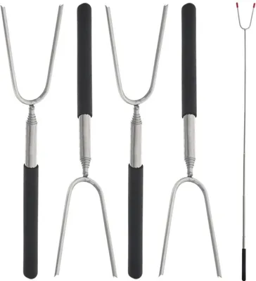 Zdjęcie produktu dla Orion | Szaszłyki do grilla teleskopowe - 24,5-86 cm - 4 sztuki - stal nierdzewna - antypoślizgowe uchwyty