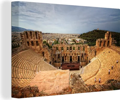 Obrázek produktu pro OneMillionCanvasses® - Obrazy na plátně - 140x90 cm, Athény - Řecko - Amfiteátr, Nástěnné umění tisk Nástěnná dekorace - Fotografie na plátně - Malba na dřevěném rámu