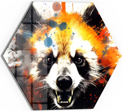 Produktbild von DEQOART Glasbild Echtglas 40x35 cm 'Wilder Fuchsgeist' Wandbild Bild modern Deko